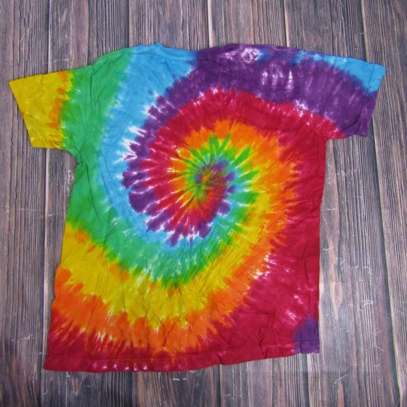 Peace Love & Sandy Feet Shirt Mens Medium Rainbow Tie Dye Long Beach Island - Picture 4 of 6